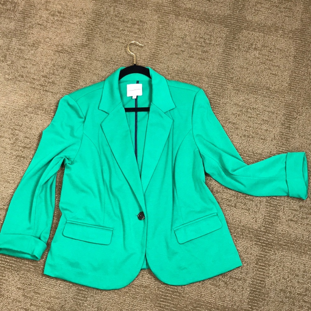 Kelly green knit blazer